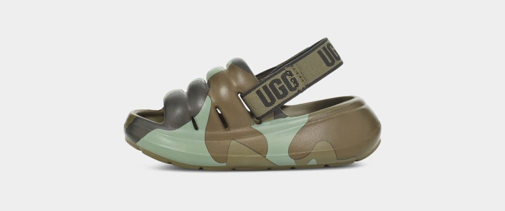 Green Ugg Sport Yeah Camopop Kids' Sandals | 407986-NDA