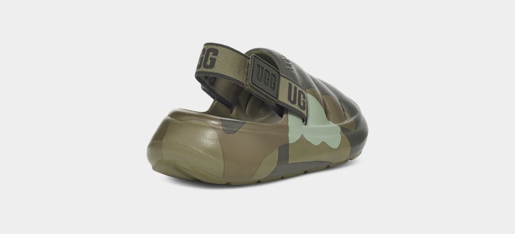 Green Ugg Sport Yeah Camopop Kids' Sandals | 407986-NDA