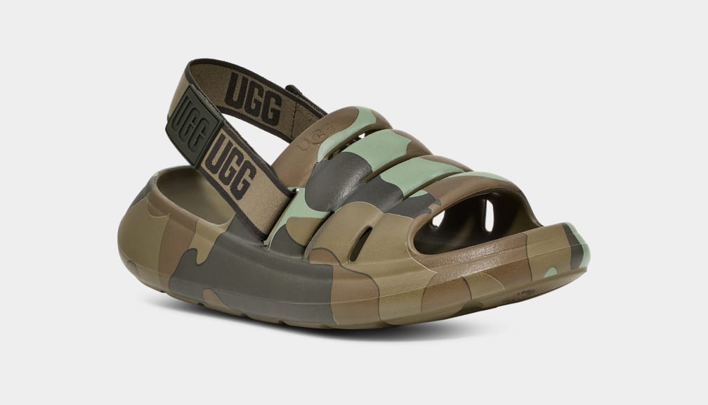 Green Ugg Sport Yeah Camopop Men Sandals | 476280-COV