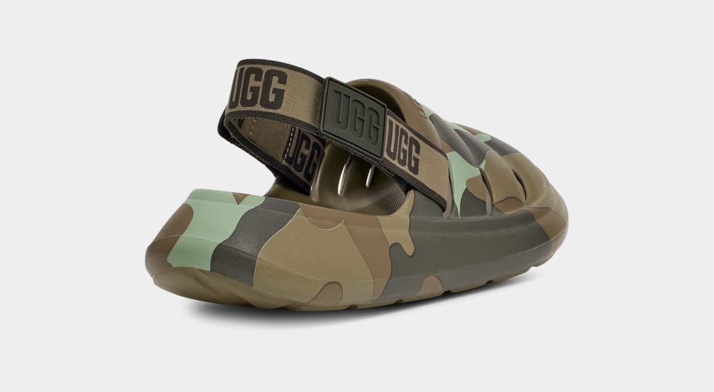 Green Ugg Sport Yeah Camopop Men Sandals | 476280-COV