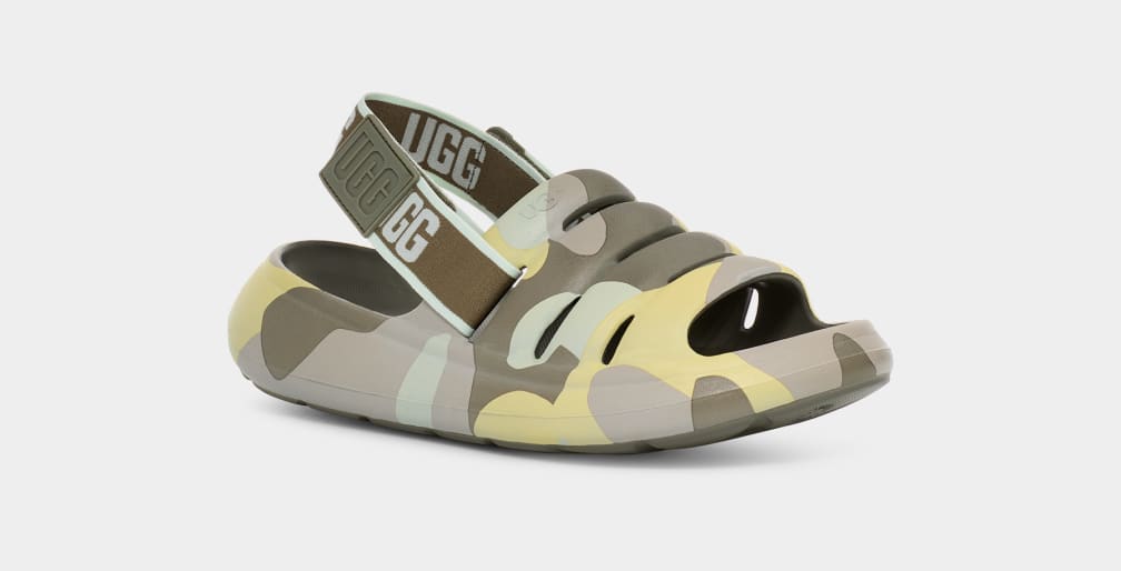 Green Ugg Sport Yeah Camopop Women Sandals | 916078-XTD