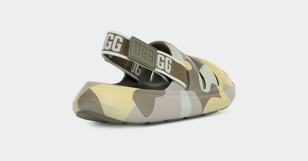 Green Ugg Sport Yeah Camopop Women Sandals | 916078-XTD