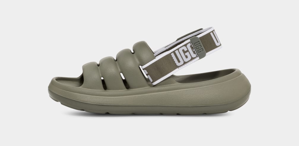 Green Ugg Sport Yeah Women Slides | 163870-LBT