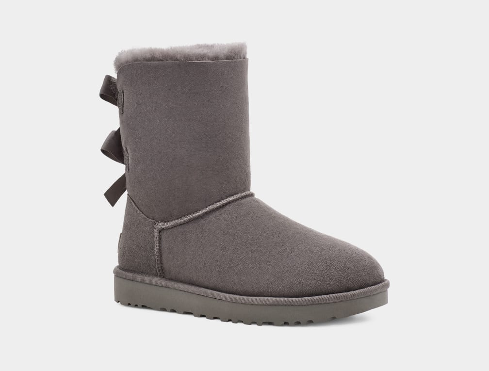 Grey Ugg Bailey Bow II Women Boots | 807439-AXU