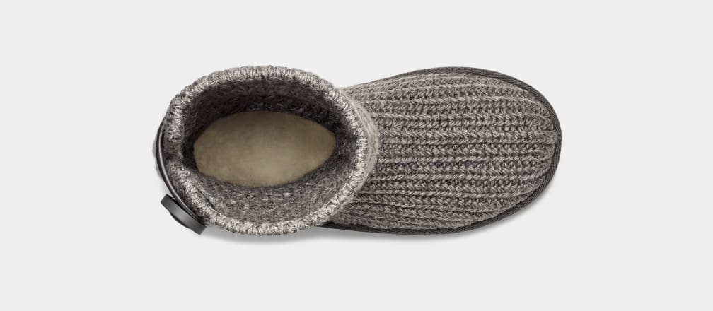 Grey Ugg Classic Cardi Cabled Knit Kids' Boots | 961378-ZSM