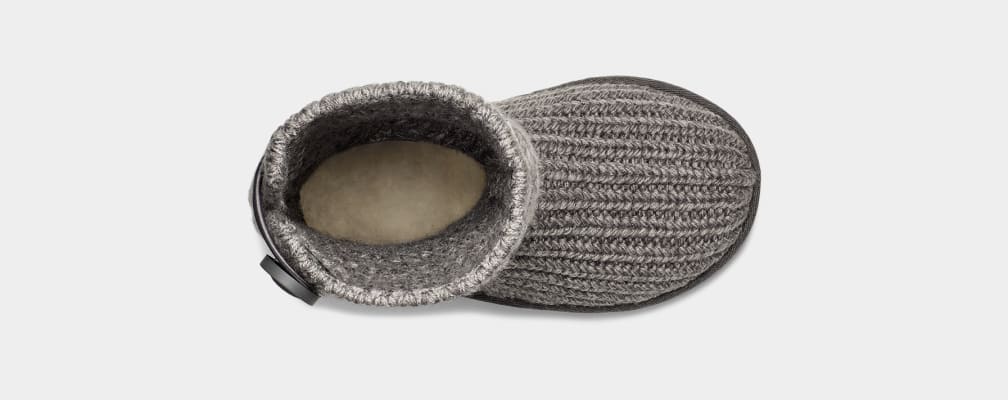 Grey Ugg Classic Cardi Cabled Knit Kids' Boots | 541820-UAT