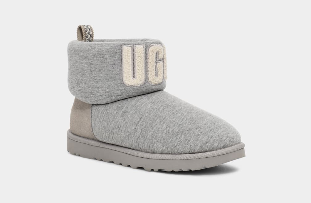 Grey Ugg Classic Mini Fur Jersey Cozy Women Boots | 073894-NVA