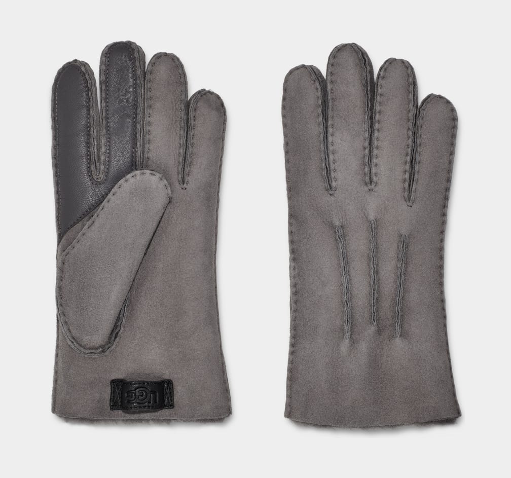 Grey Ugg Contrast Sheepskin Tech Men Gloves | 526379-HVC