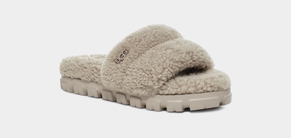 Grey Ugg Cozetta Curly Women Slides | 985142-KYH