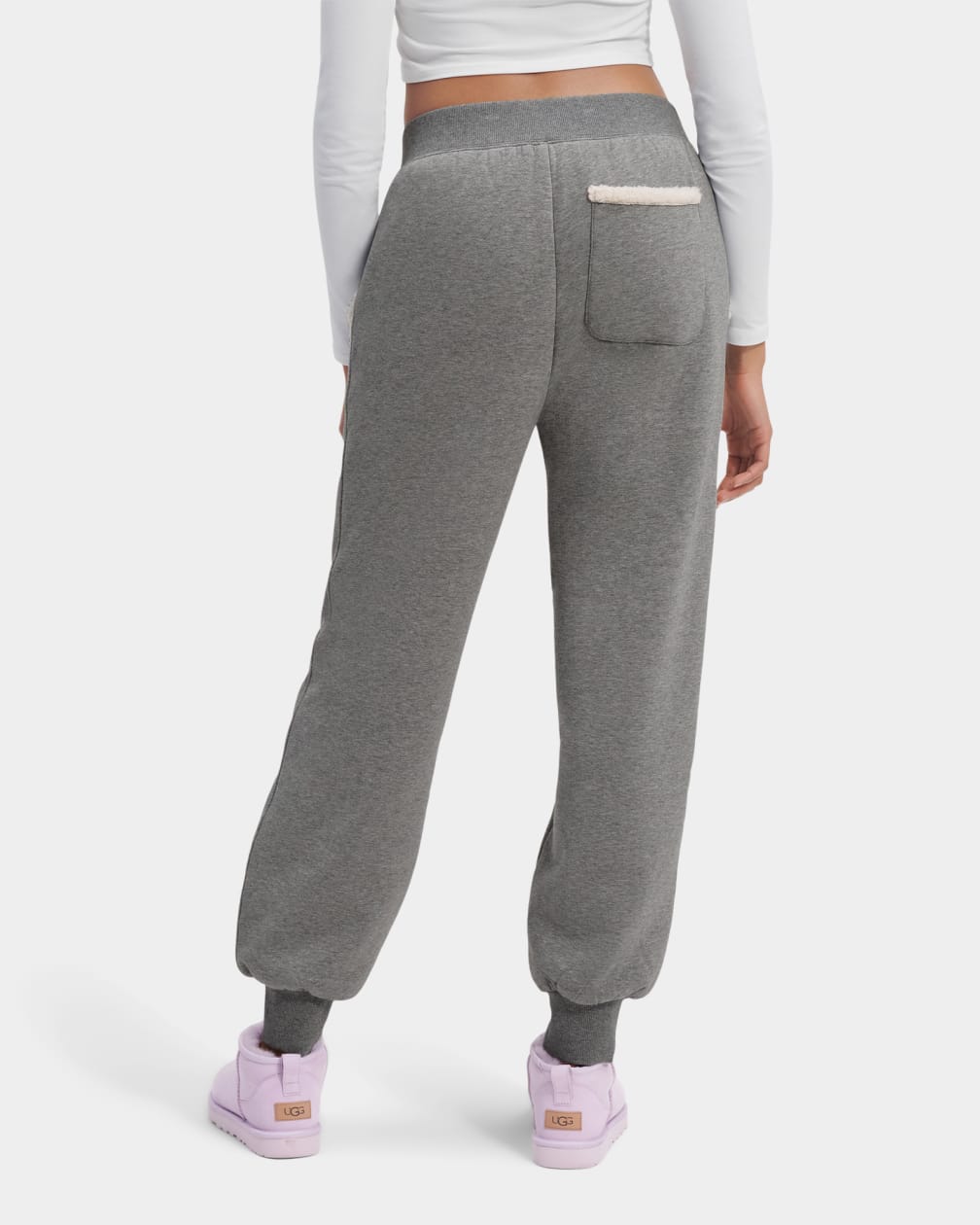 Grey Ugg Daylin Bonded Fleece Logo Women Sweatpants | 417960-PXL