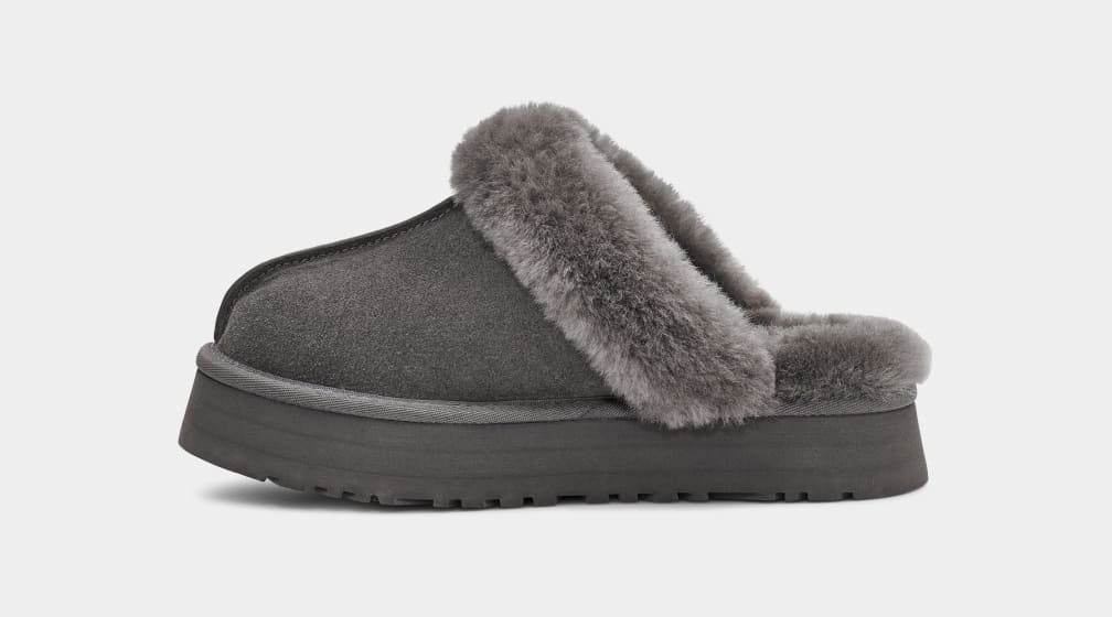 Grey Ugg Disquette Women Slippers | 520346-WKH