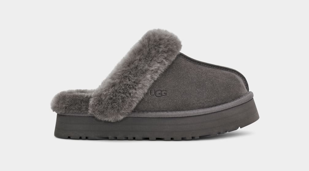 Grey Ugg Disquette Women Slippers | 520346-WKH