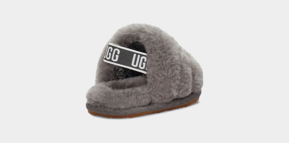 Grey Ugg Fluff Yeah And Lovey Kids' Slippers | 609842-NVQ