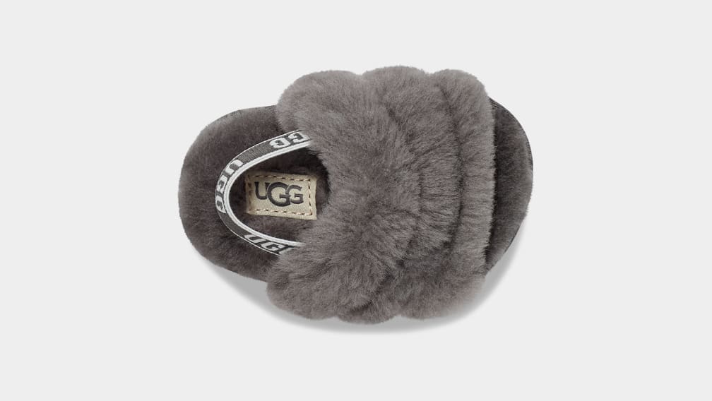 Grey Ugg Fluff Yeah And Lovey Kids' Slippers | 609842-NVQ