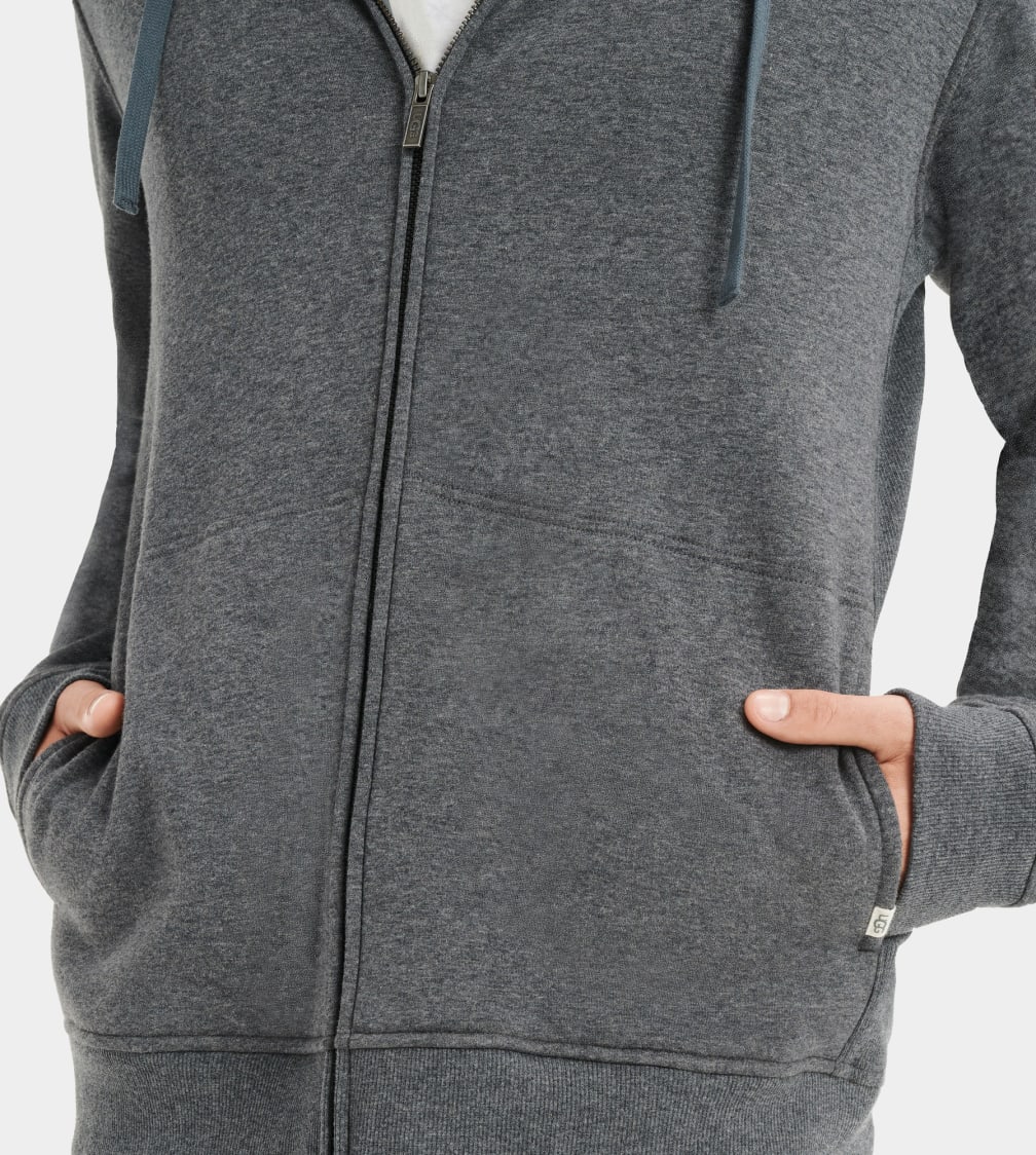 Grey Ugg Gordon Zipped Men Hoodie | 406187-DPE