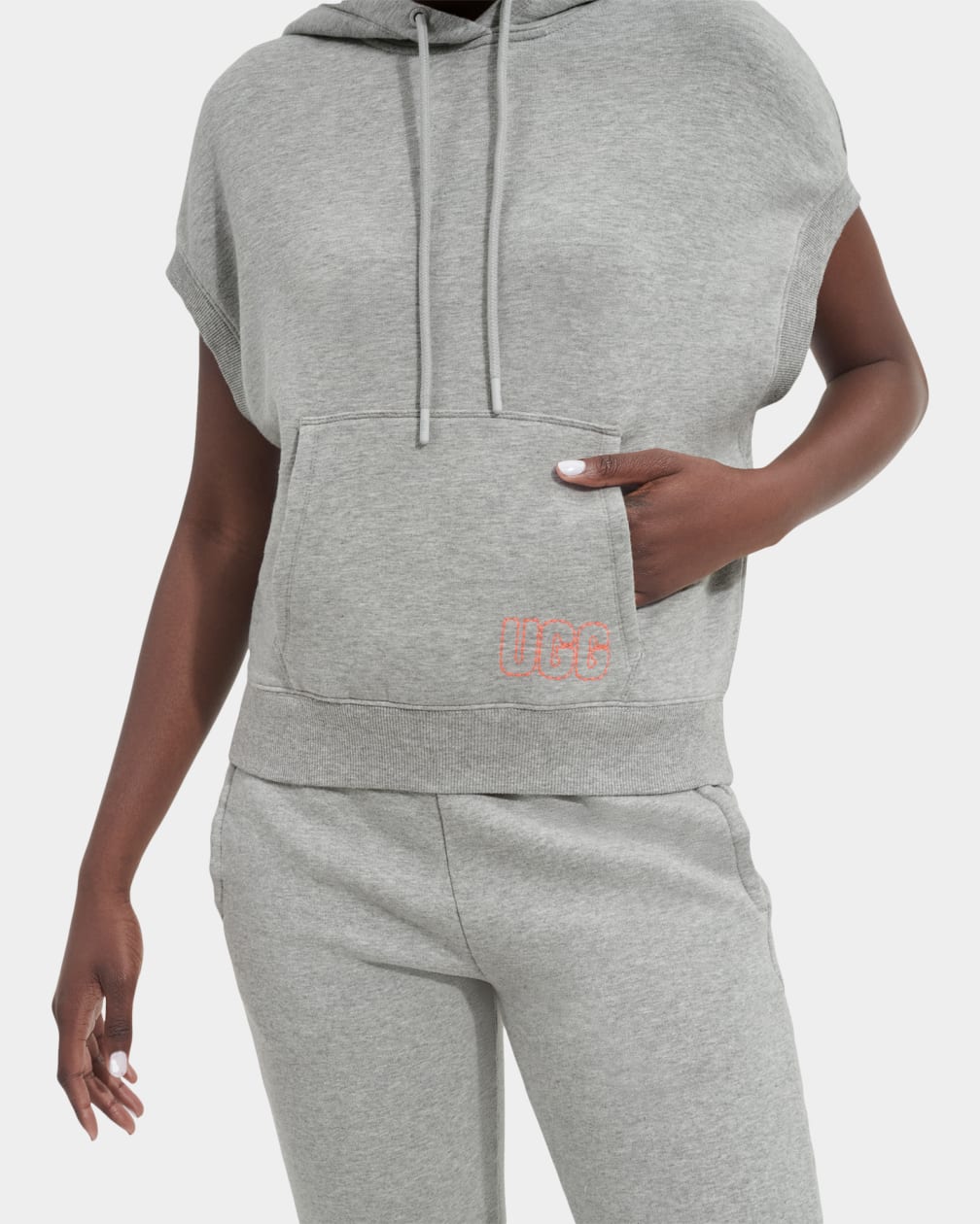 Grey Ugg Jessikah Sleeveless Women Hoodie | 801257-WCP