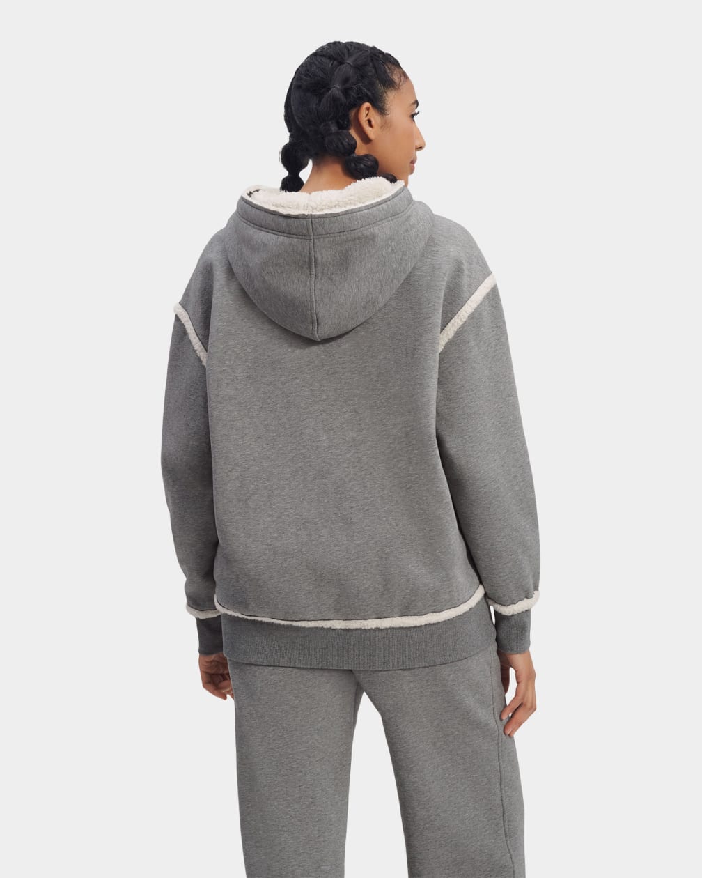 Grey Ugg Joanne B Fleece Logo Women Hoodie | 871340-NED