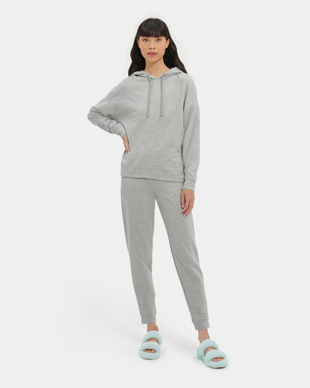 Grey Ugg Kyree Micro Terry Women Hoodie | 362745-XTE