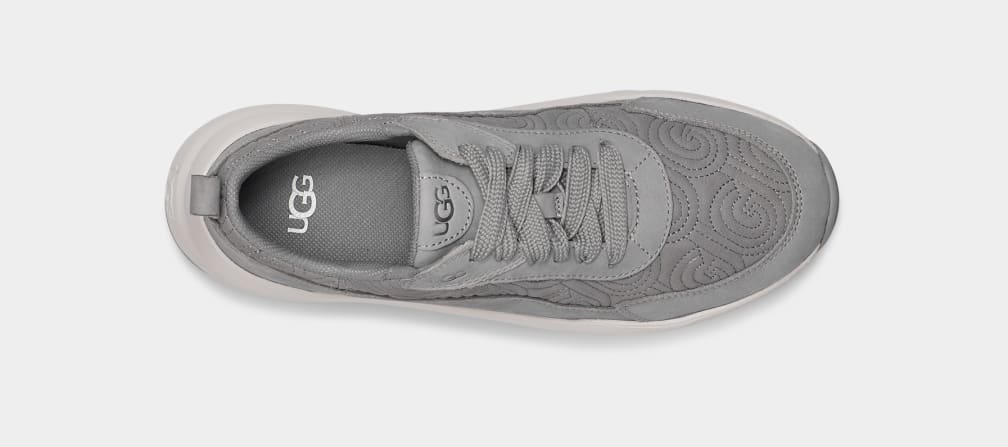 Grey Ugg LA Glide Logo Stitch Women Sneakers | 143902-HON