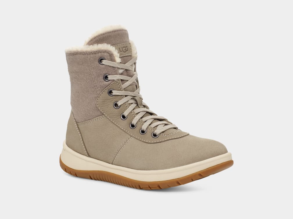 Grey Ugg Lakesider Mid Lace Up Women Boots | 023685-RWI