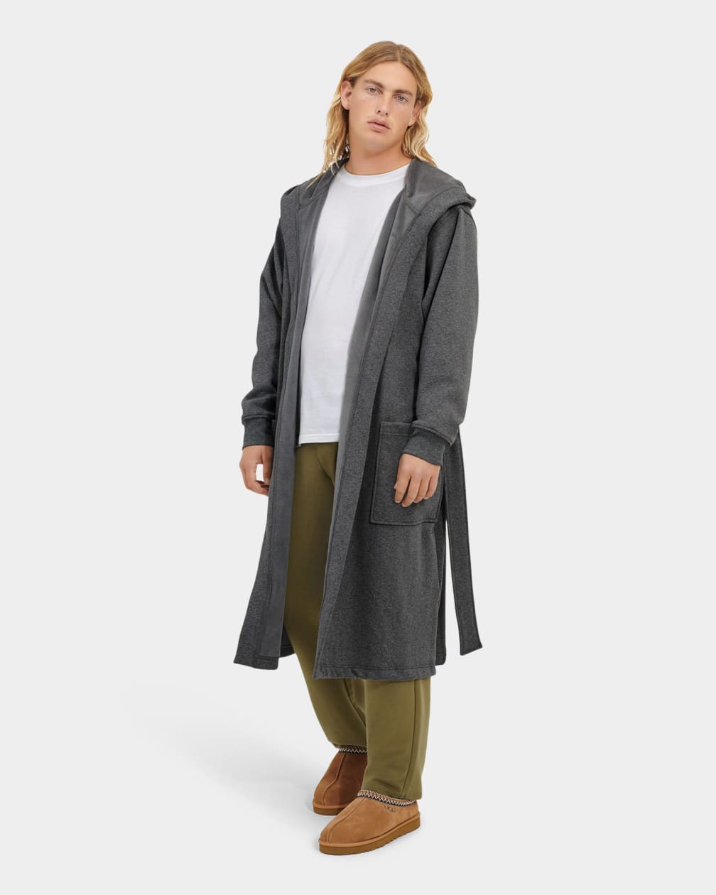 Grey Ugg Leeland Robe Men Sleepwear | 486927-OAD