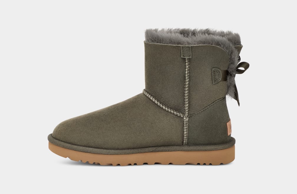 Grey Ugg Mini Bailey Bow II Women Boots | 861374-NBK