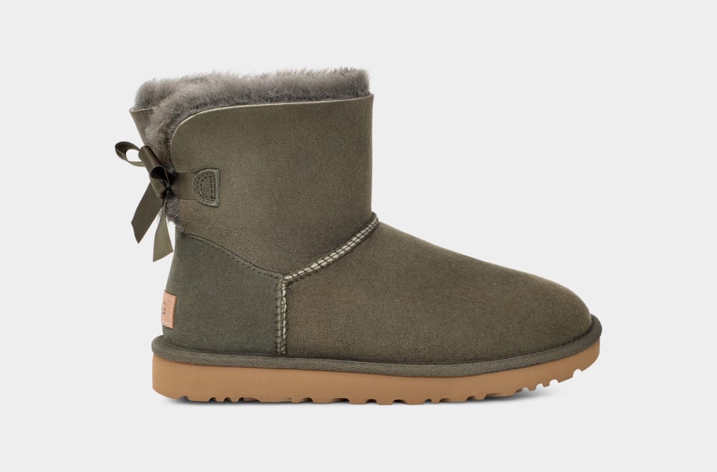 Grey Ugg Mini Bailey Bow II Women Boots | 861374-NBK