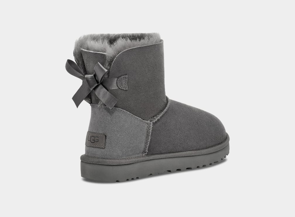 Grey Ugg Mini Bailey Bow II Women Boots | 864013-IFS