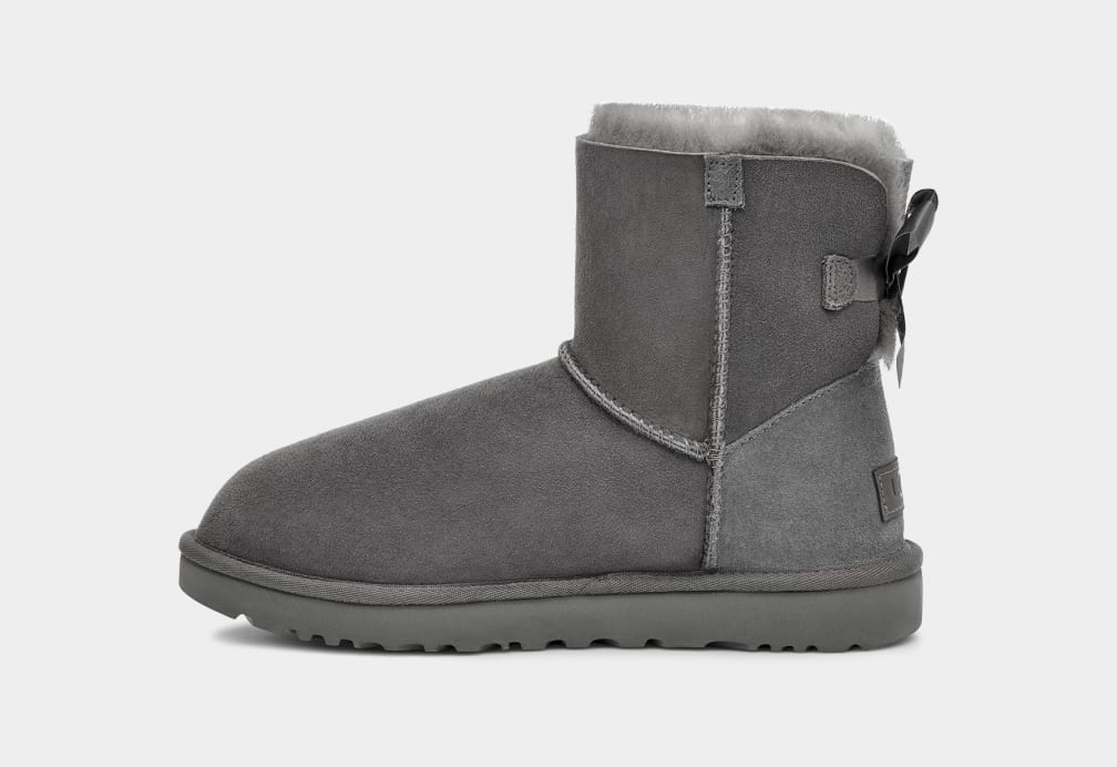 Grey Ugg Mini Bailey Bow II Women Boots | 864013-IFS