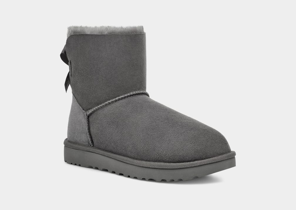 Grey Ugg Mini Bailey Bow II Women Boots | 864013-IFS