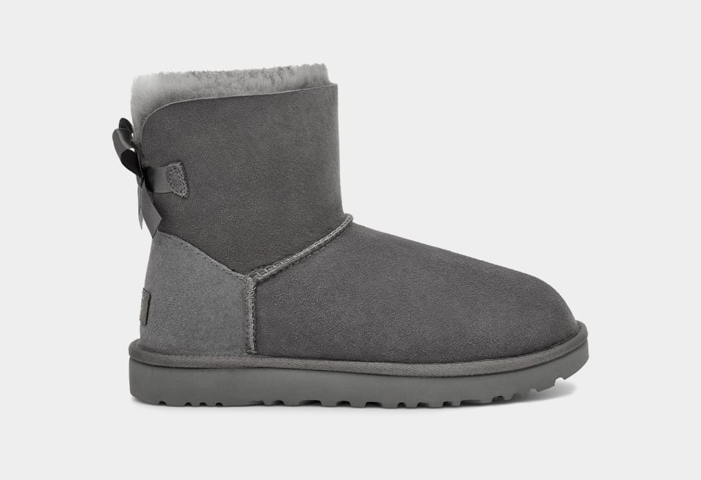 Grey Ugg Mini Bailey Bow II Women Boots | 864013-IFS