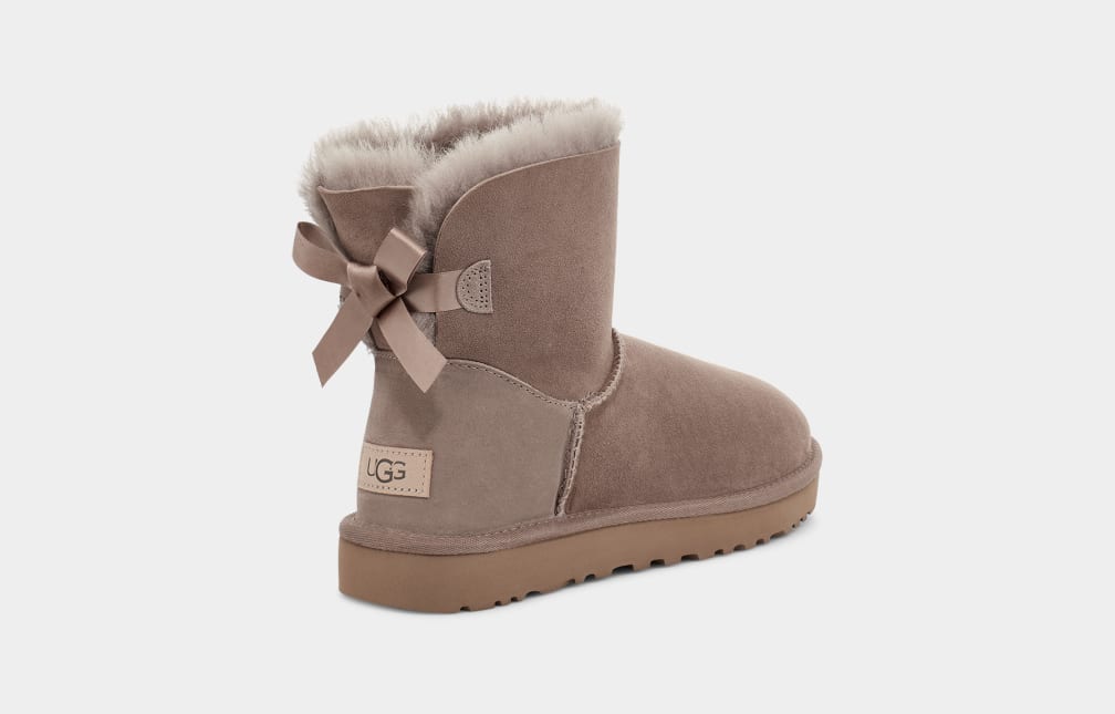 Grey Ugg Mini Bailey Bow II Women Boots | 560421-MBK