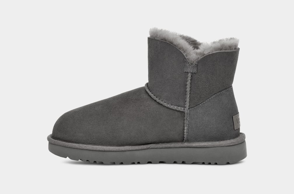 Grey Ugg Mini Bailey Button II Women Boots | 723890-KXV