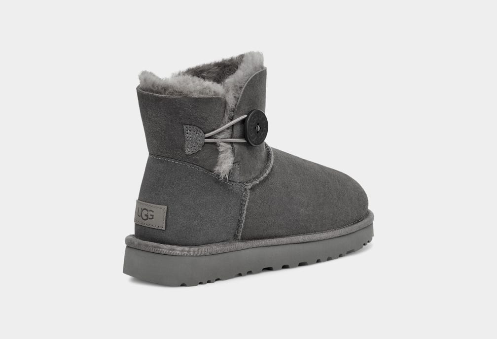 Grey Ugg Mini Bailey Button II Women Boots | 723890-KXV