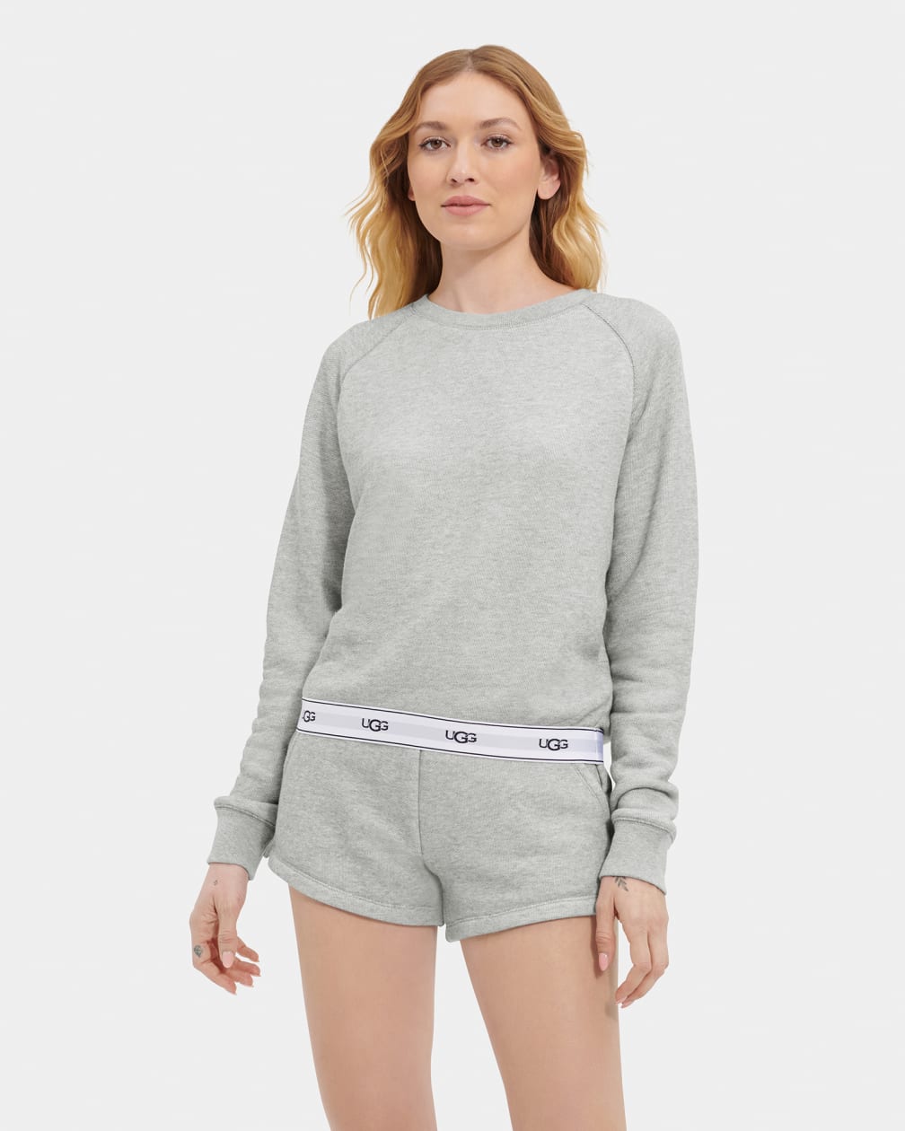 Grey Ugg Nena Crewneck Women Sweatshirt | 841237-RPJ