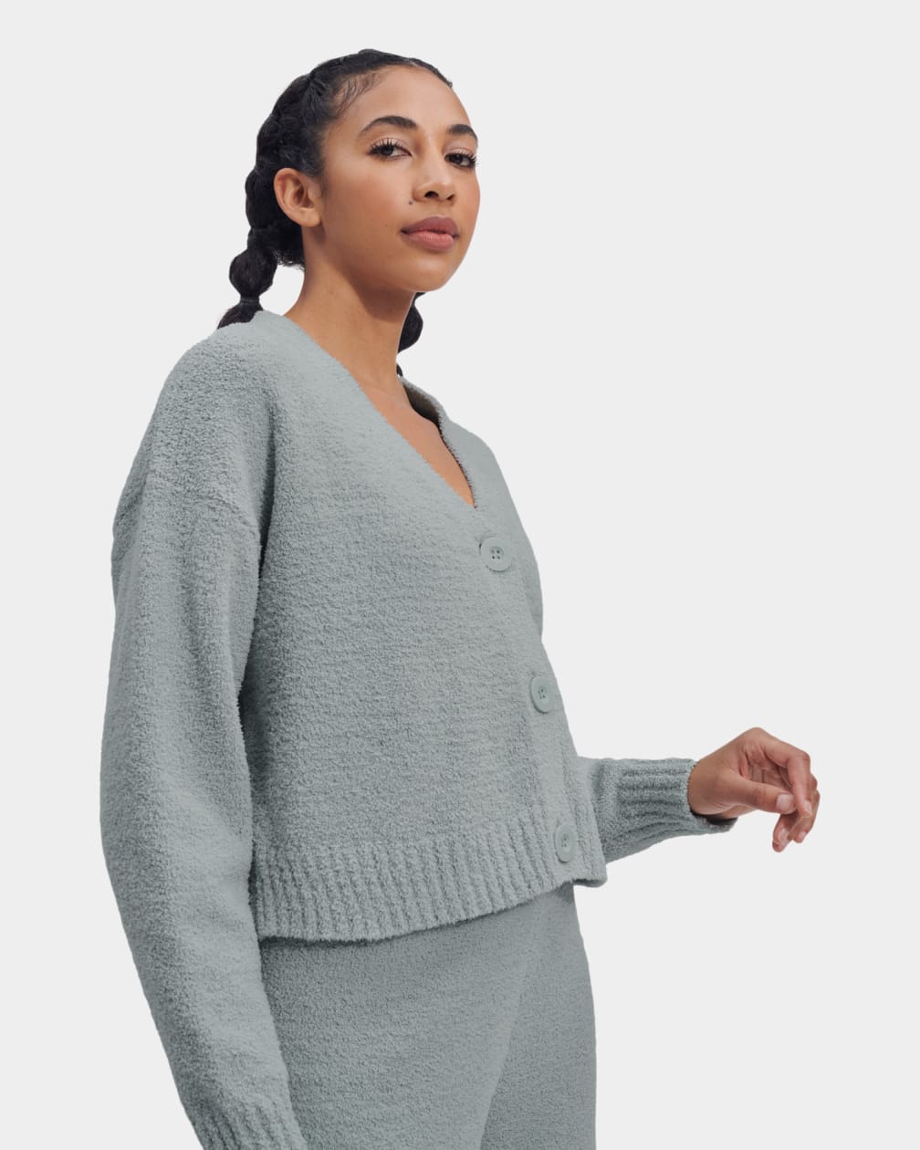 Grey Ugg Nyomi Cropped Women Cardigan | 136857-IJW