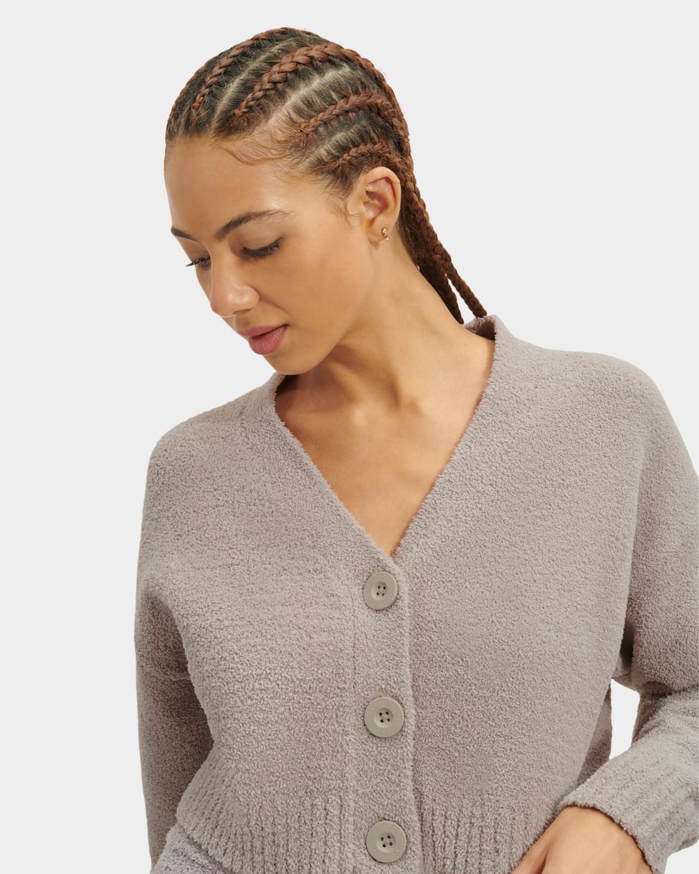 Grey Ugg Nyomi Cropped Women Cardigan | 453298-MJK