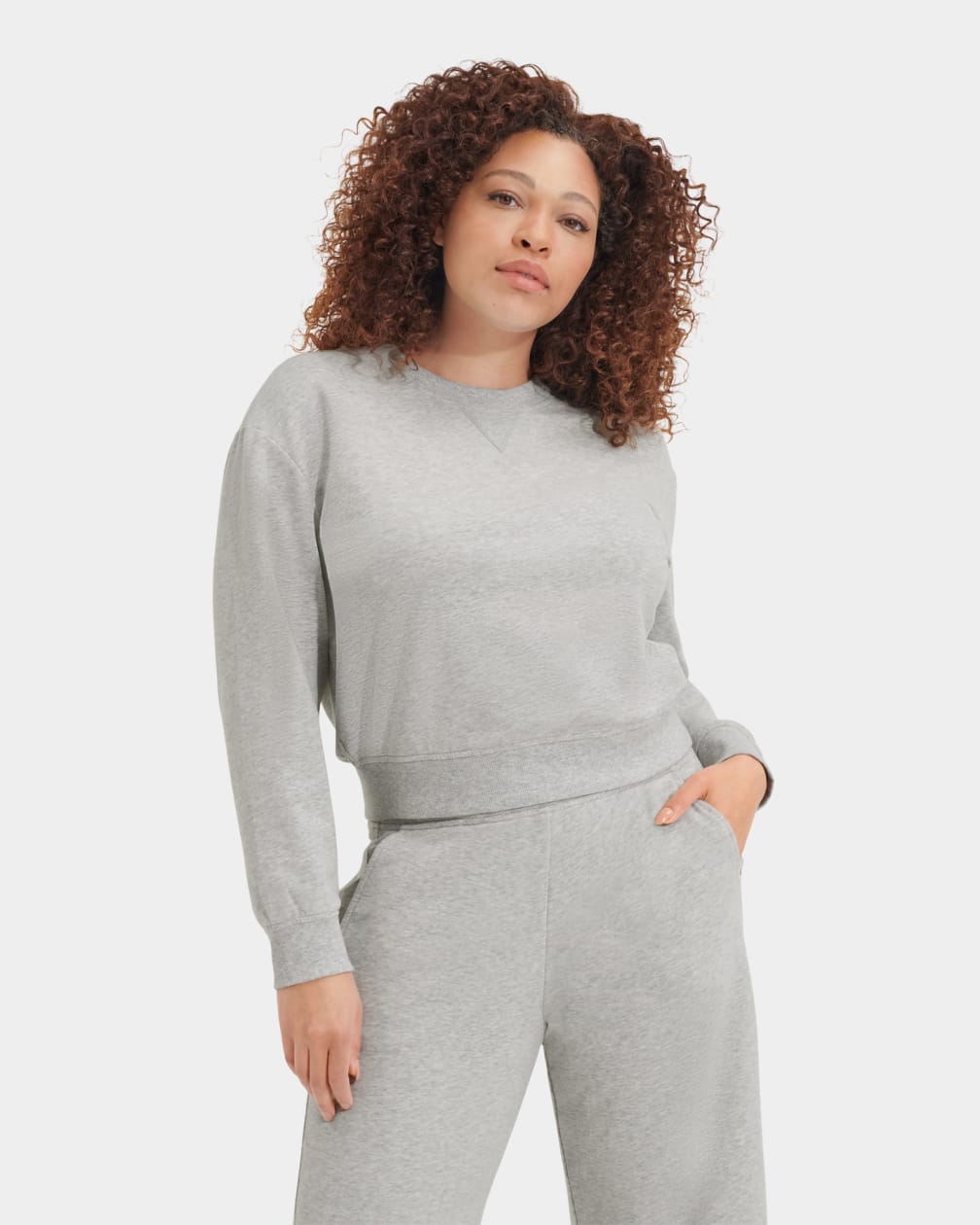 Grey Ugg Seleste Micro Terry Women Sweatshirt | 329140-SRQ