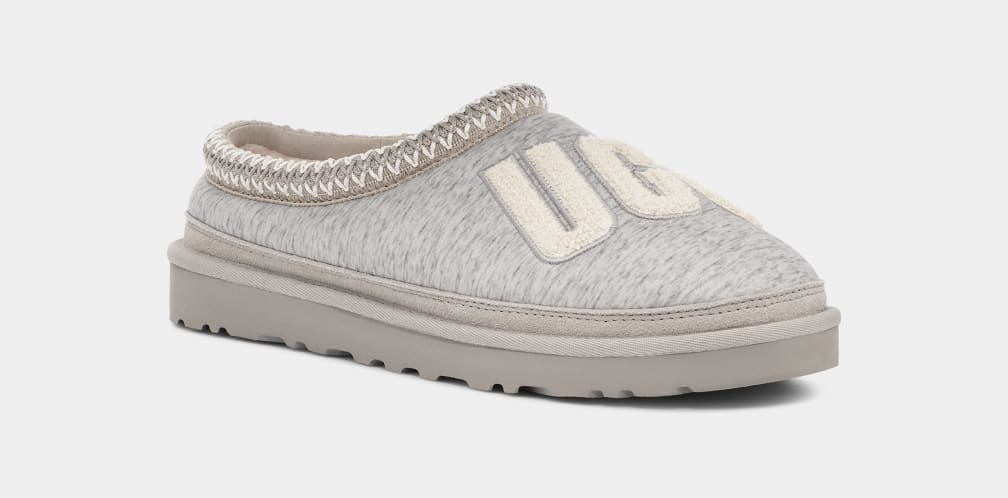 Grey Ugg Tasman Fur Jersey Cozy Men Slippers | 862903-QHT