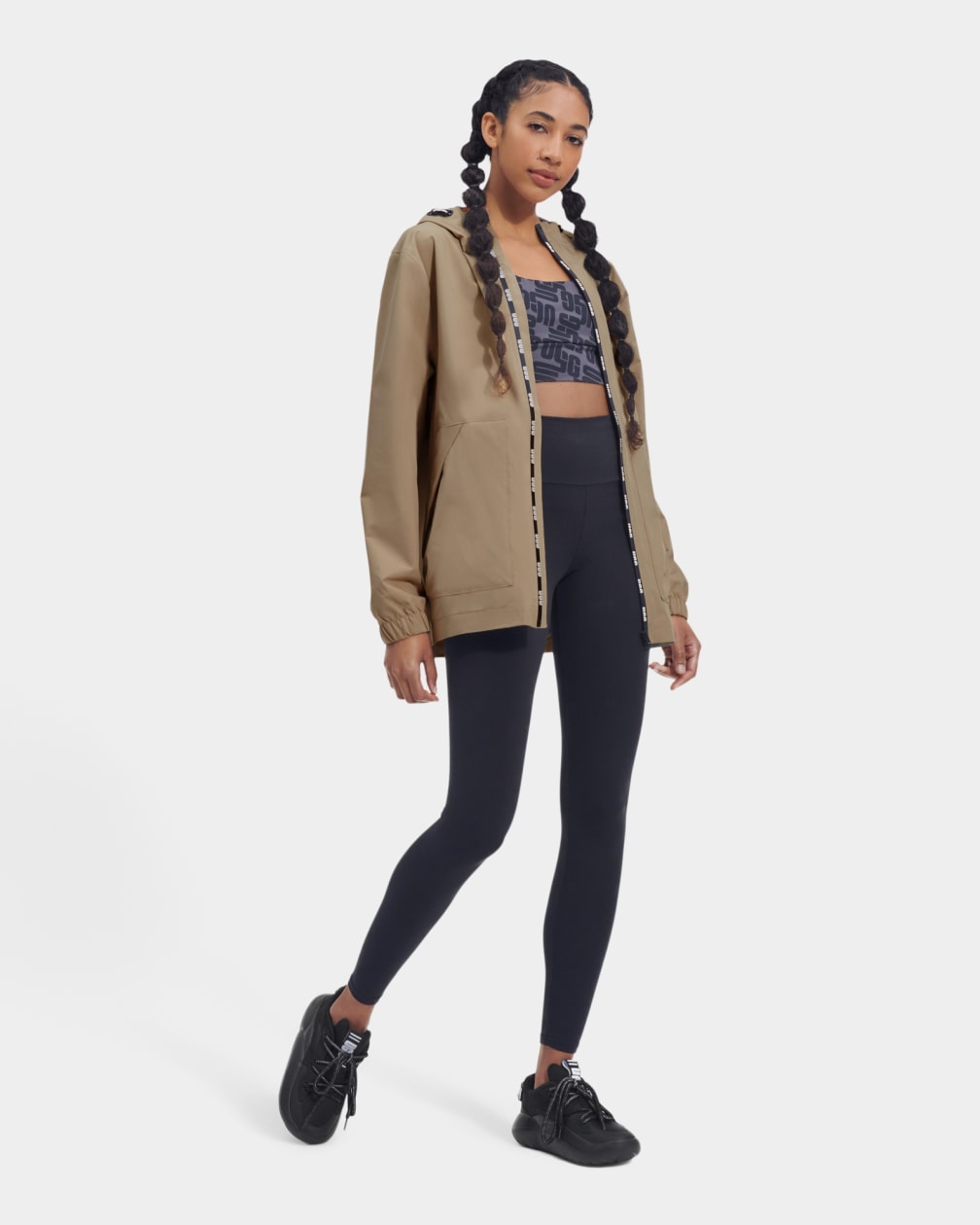 Grey / Brown Ugg Lianne Rain Women Jackets | 745960-BWH