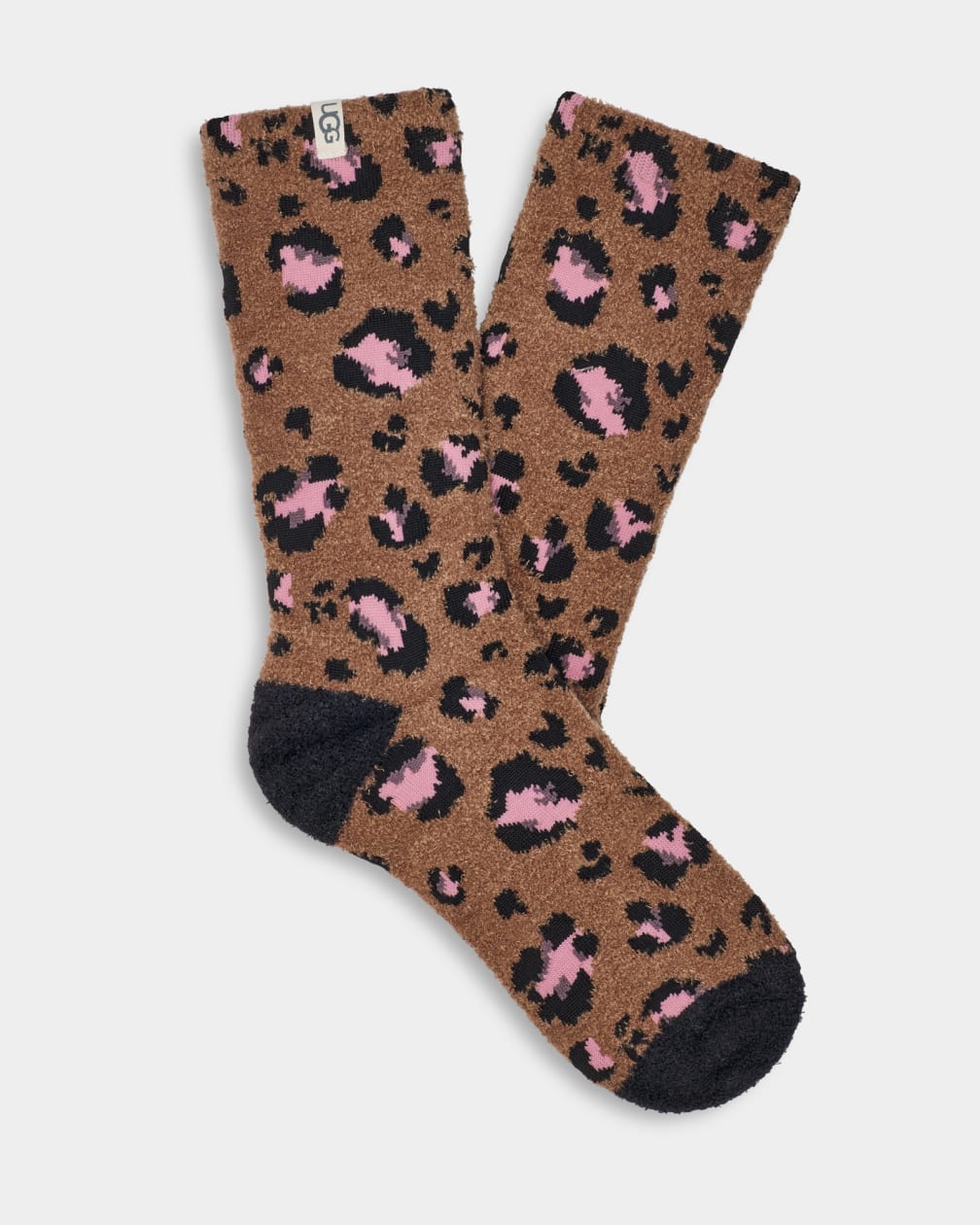 Leopard Ugg Leslie Graphic Crew Women Socks | 423708-IKB