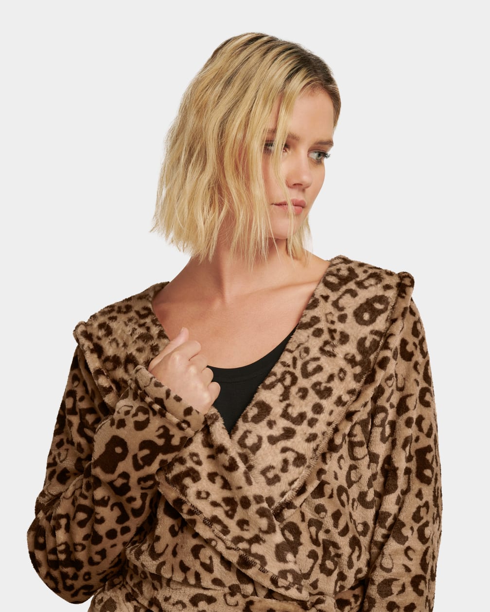 Leopard Ugg Miranda Fleece Robe Women Sleepwear | 056791-ZHV