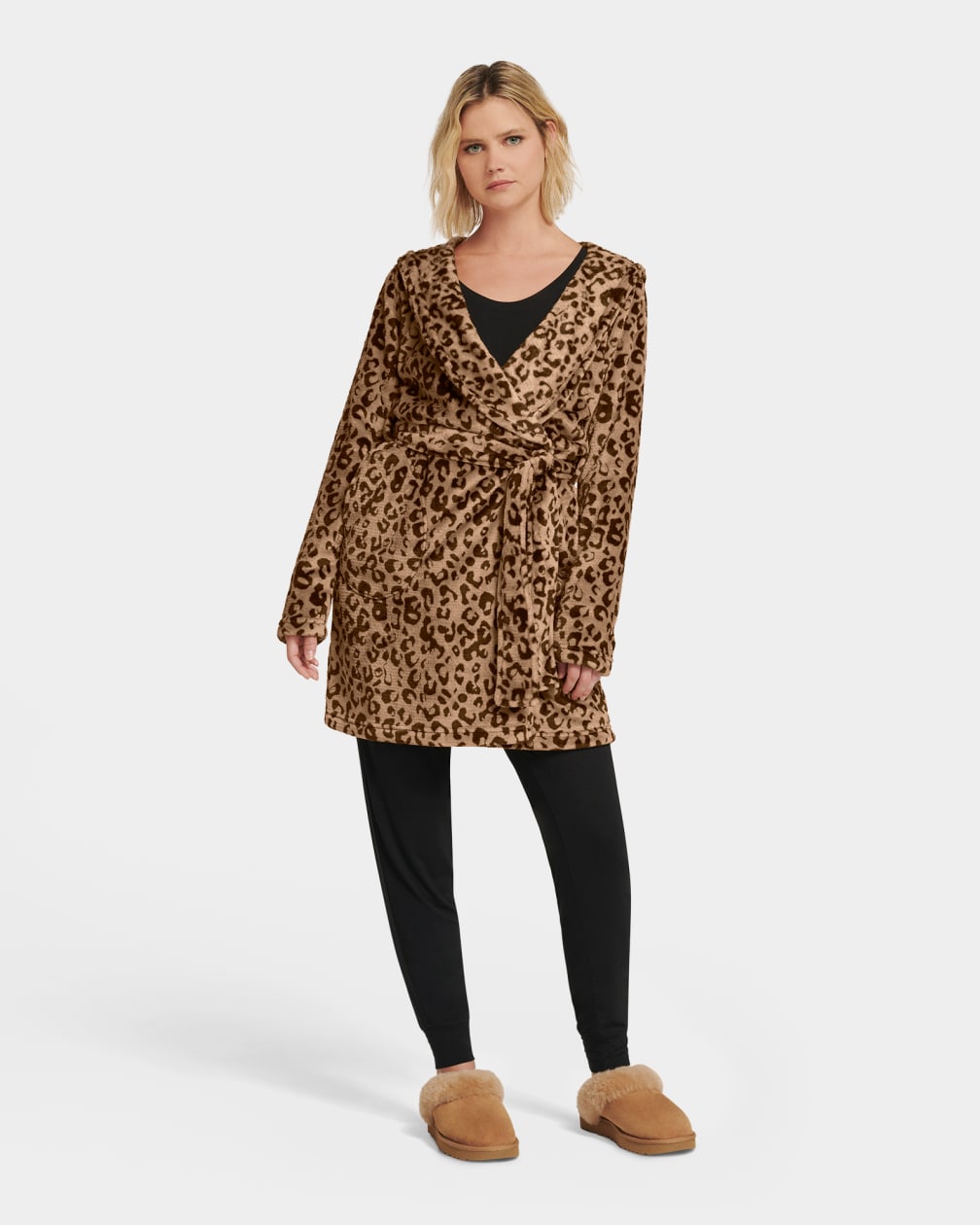 Leopard Ugg Miranda Fleece Robe Women Sleepwear | 056791-ZHV