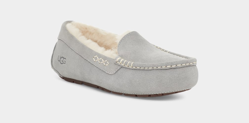 Light Grey Ugg Ansley Women Moccasins | 413950-JMI