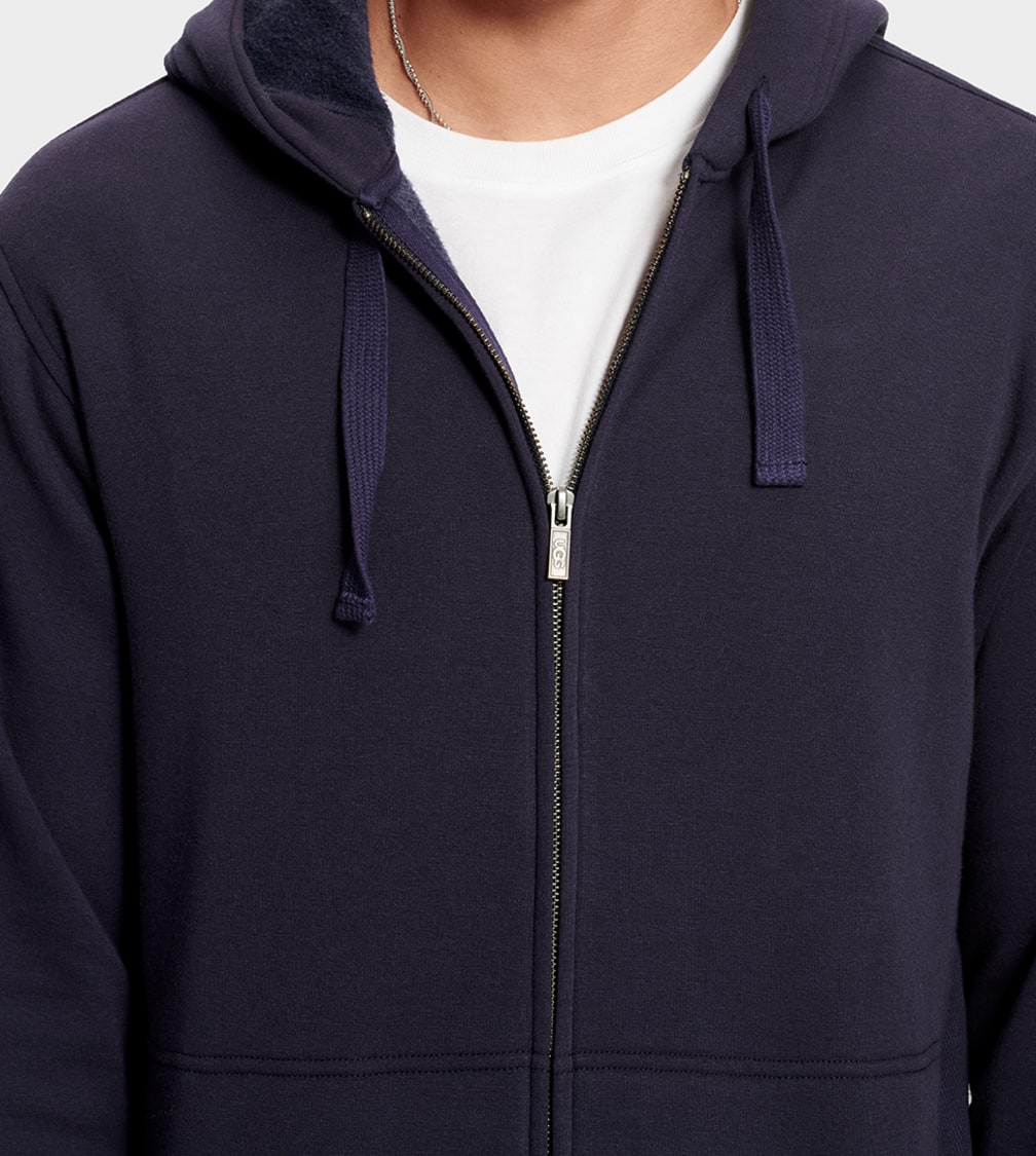 Navy Ugg Gordon Zipped Men Hoodie | 381254-ASW