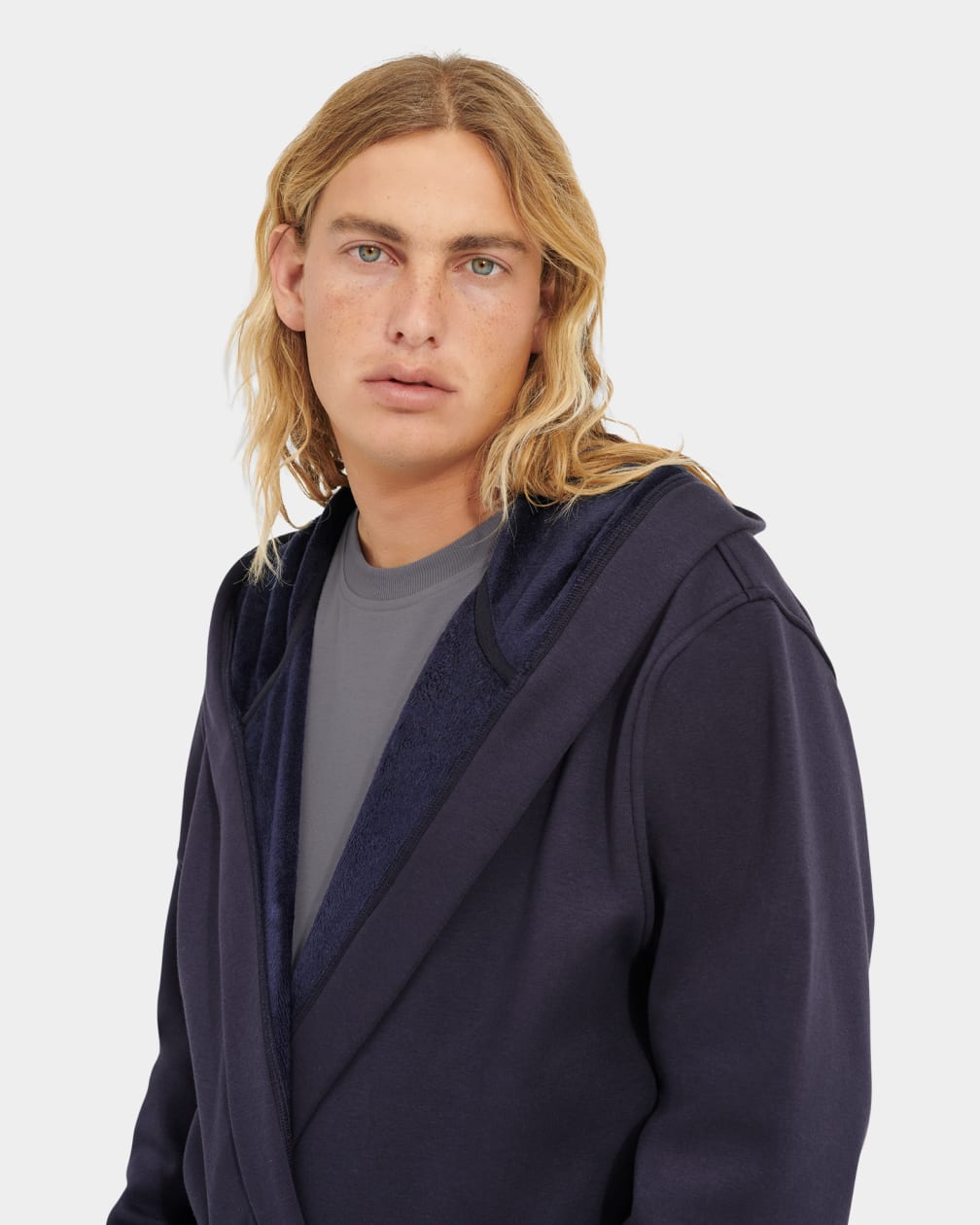 Navy Ugg Leeland Robe Men Sleepwear | 417695-NQA