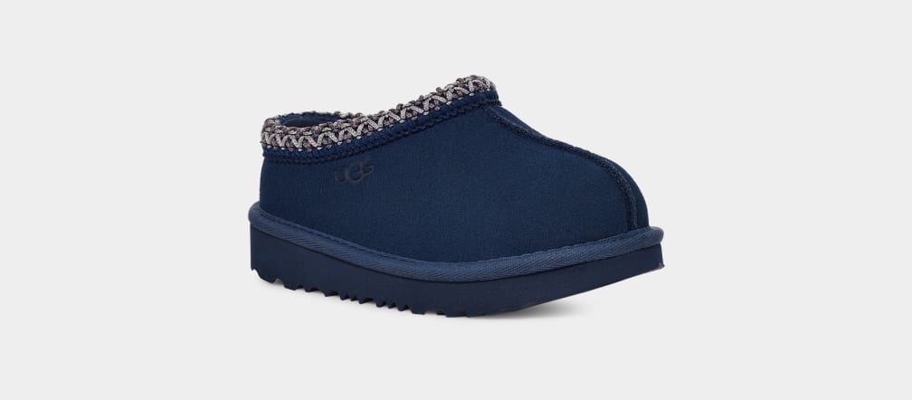 Navy Ugg Tasman II Kids' Slippers | 780456-XPV