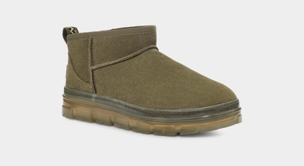 Olive Ugg Classic Ultra Mini Clear Women Boots | 620485-UBX