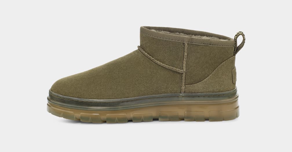 Olive Ugg Classic Ultra Mini Clear Women Boots | 620485-UBX