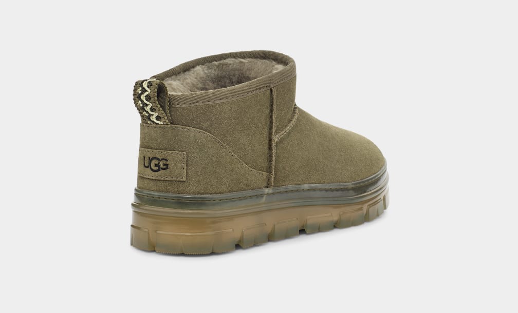 Olive Ugg Classic Ultra Mini Clear Women Boots | 620485-UBX